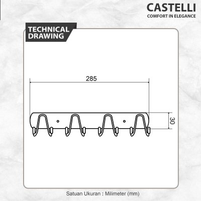 Hook isi 4 Castelli Gantungan Baju Handuk isi 4 - 1409909-04