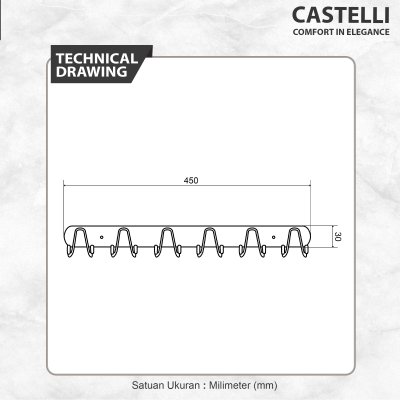 Hook isi 6 Castelli Gantungan Baju Handuk isi 6- 1409909-06