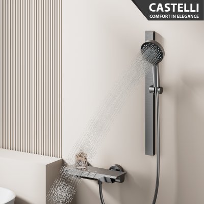 Shower Bar Castelli Shower  1 Set Dengan 3 Fungsi Hand Shower - 1186065-GM