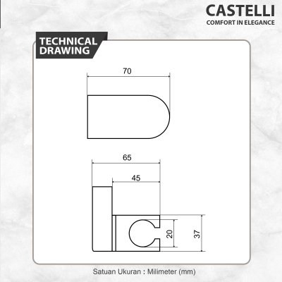 CASTELLI Shower Bracket Dudukan Gantungan Shower 1456057