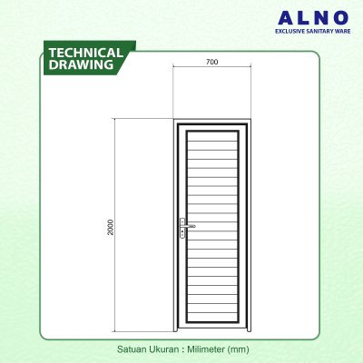 Pintu Kamar Mandi Alno Pintu Toilet UPVC Whte - 237PU01