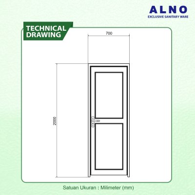 Pintu Kamar Mandi Alno Pintu Toilet UPVC Whte - 237PU02