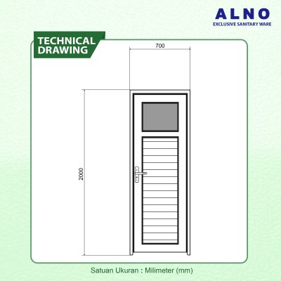 Pintu Kamar Mandi Alno Pintu Toilet UPVC Whte - 237PU03