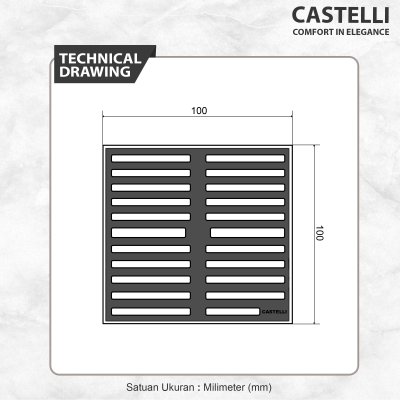 Floor Drain Castelli Saringan Pembuangan Air Kamar Mandi Gray - 1445139-GM