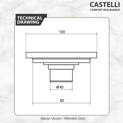 Floor Drain Castelli Saringan Pembuangan Air Kamar Mandi Model Persegi - 1445141