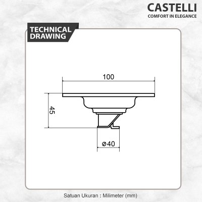 Floor Drain Castelli Saringan Pembuangan Air Kamar Mandi Model Jaring - 1445140