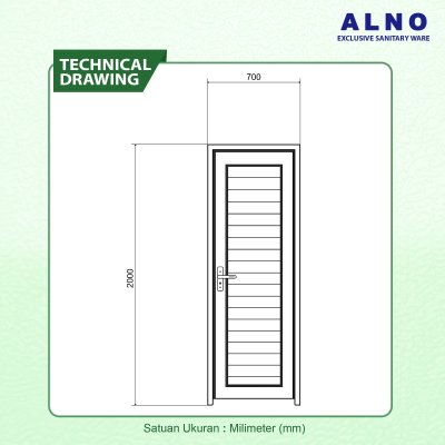 Pintu Kamar Mandi Alno Pintu Toilet UPVC Wood - 237PU05