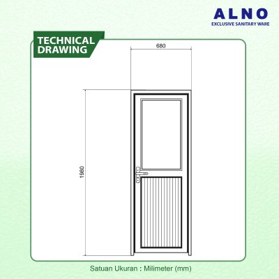 Pintu Kamar Mandi Alno Pintu Toilet Alumunium Red Walnut - 237PA17