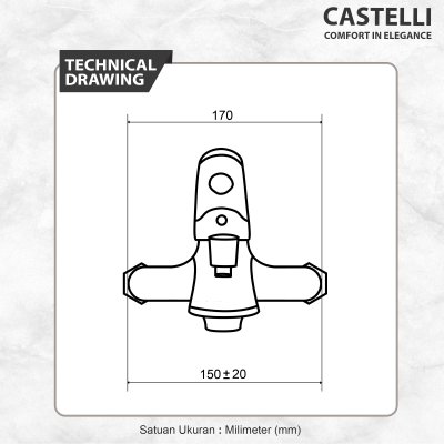 Kran Shower Panas Dingin Castelli Single Handle Bath Shower-1506583
