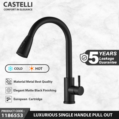 Keran Dapur Castelli Kran Tarik Luxurious Single Handle Pull Out - 1186553