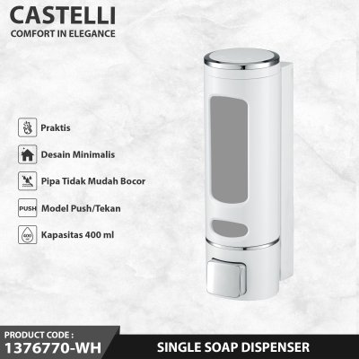 Dispenser Sabun Cair Castelli Tempat Sabun Cair Single Soap Dispenser - 1376770-WH