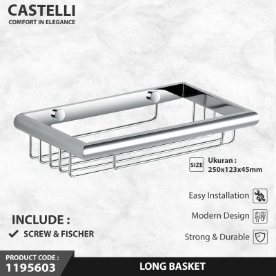 Rak Dinding Serbaguna Castelli Long Basket Chrome - 1195603