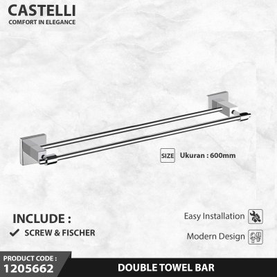 Gantungan Handuk Castelli Gantungan Handuk Kamar Mandi Double Towel Bar - 1205662