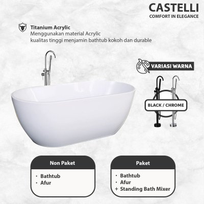 Bathtub Reine Free Standing Castelli  Kamar Mandi BathTub Acrylic