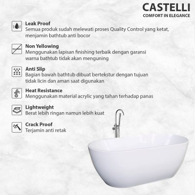Bathtub Reine Free Standing Castelli  Kamar Mandi BathTub Acrylic