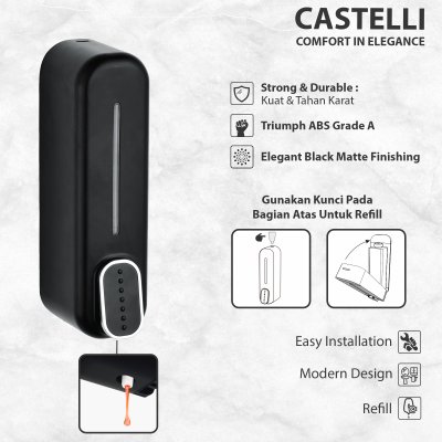 Dispenser Sabun Cair Castelli Tempat Sabun Cair Single Soap Dispenser - 1376769-BL