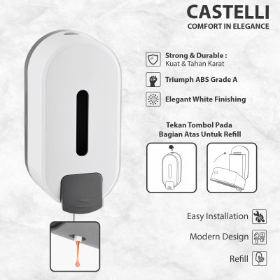 Dispenser Sabun Cair Castelli Tempat Sabun Cair Single Soap Dispenser - 1376768-WH