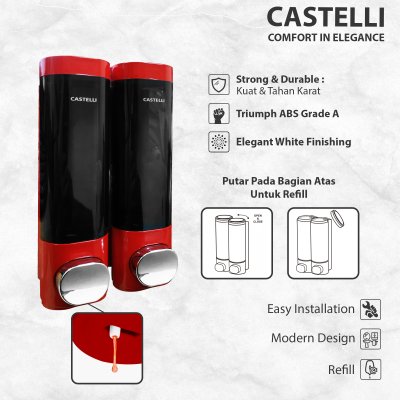 Dispenser Sabun Cair Castelli Tempat Sabun Cair Double Soap Dispenser - 1256713-RD