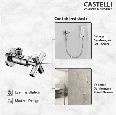 Stop Keran Castelli Angle Valve Handle Model Silang - 1245302