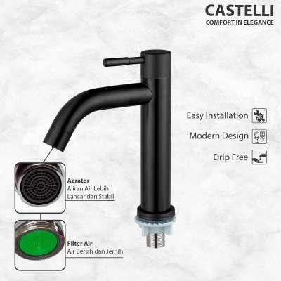 Keran Wastafel Castelli Pillar Basin Cold Tap - 1495389