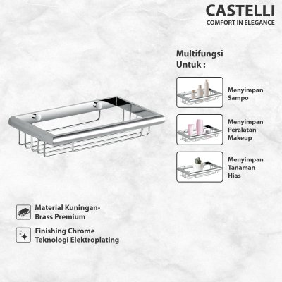 Rak Dinding Serbaguna Castelli Long Basket Chrome - 1195603