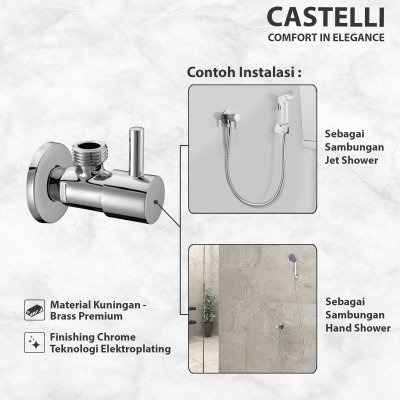Stop Keran Castelli Angle Valve with "T" Handle - 1245301