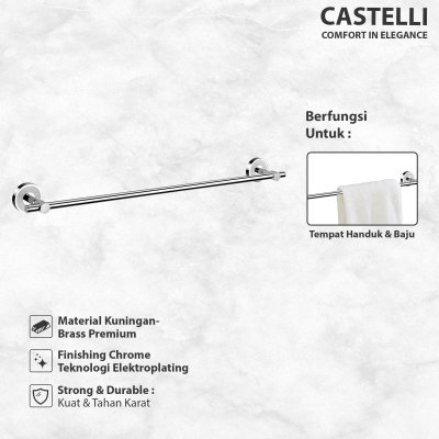 Gantungan Handuk Castelli Gantungan Handuk Kamar Mandi Single Towel Bar - 1195660