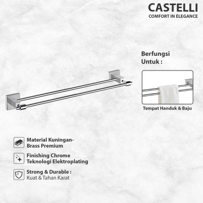 Gantungan Handuk Castelli Gantungan Handuk Kamar Mandi Double Towel Bar - 1205662