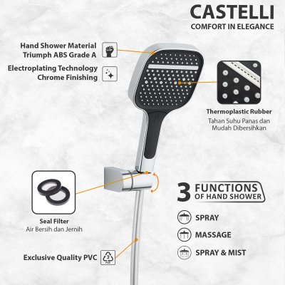 HAND SHOWER SET  Paket Shower Mandi  CASTELLI - 1456064