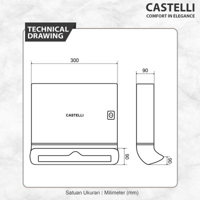 Tempat Tisu Castelli Dispenser Tissue Multifold Paper Holder untuk Tisu Lipat - 1255644-RD
