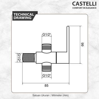 Stop Keran 2 Cabang Castelli Double Angle Valve - 1445361