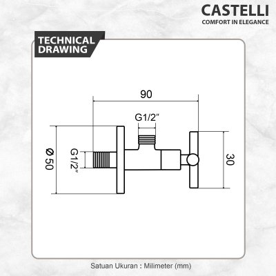 Stop Keran Castelli Angle Valve Handle Model Silang - 1245302