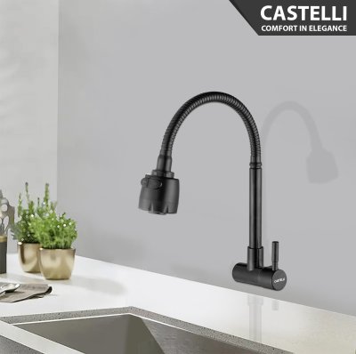Keran Dapur Castelli Kran Cuci Piring Single Handle Flexible Sink Tap 1495390 1495391