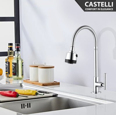 Keran Dapur Castelli Kran Cuci Piring Single Handle Sink Tap