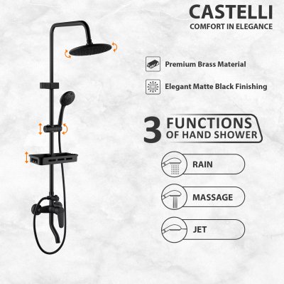 Rain Shower Castelli Single Handle Rain Shower Mixer Set - 1496582