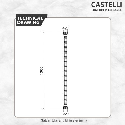 Selang Shower Castelli Selang Shower Braided Flexible Hose Stainless Steel - 1466058