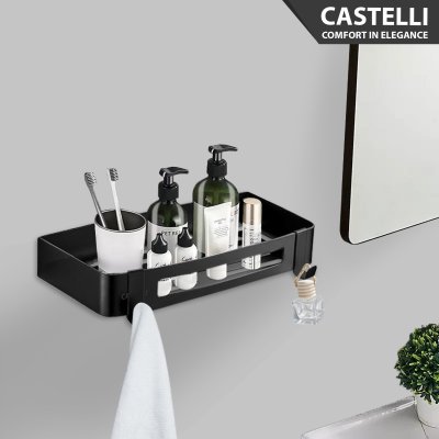 Rak Dinding Serbaguna Castelli Long Basket Elegant Matte Black - 1405616