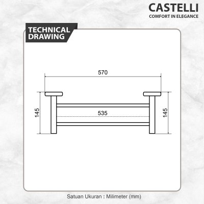 Rak Dinding Castelli Rak Handuk Double Towel Bar - 1405677