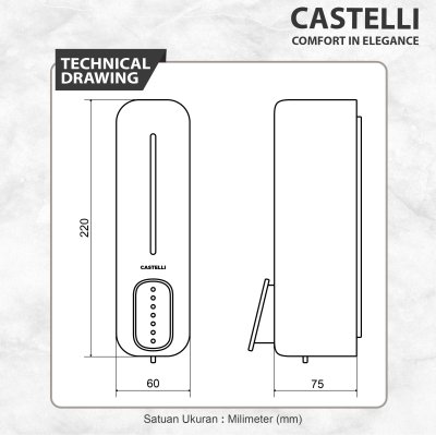 Dispenser Sabun Cair Castelli Tempat Sabun Cair Single Soap Dispenser - 1376769