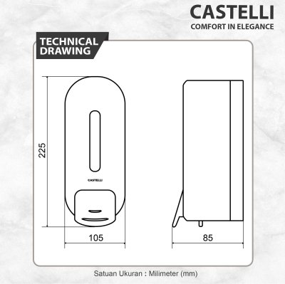 Dispenser Sabun Cair Castelli Tempat Sabun Cair Single Soap Dispenser - 1376768-WH