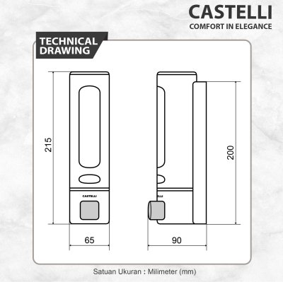 Dispenser Sabun Cair Castelli Tempat Sabun Cair Single Soap Dispenser - 1376770-WH