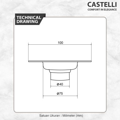 Floor Drain Castelli Saringan Pembuangan Air Kamar Mandi Chrome - 1405130
