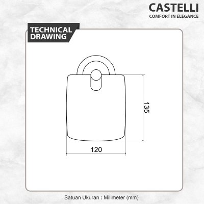 Tempat Tisu Castelli Tempat Tissue Dinding Bentuk Roll Metal & Keramik Untuk Tisu Gulung - 1335650-CR