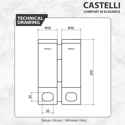 Dispenser Sabun Cair Castelli Tempat Sabun Cair Double Soap Dispenser - 1256713-RD