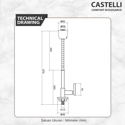 Keran Dapur Castelli Kran Cuci Piring Single Handle Sink Tap