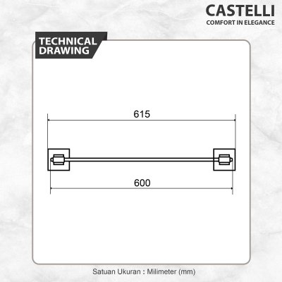 Gantungan Handuk Castelli Gantungan Handuk Kamar Mandi Double Towel Bar - 1205662