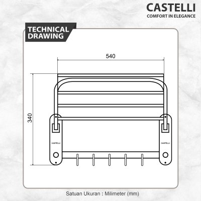 Gantungan Handuk Multifungsi Castelli Rak Handuk Lipat Movable Towel Shelf Black - 1405676