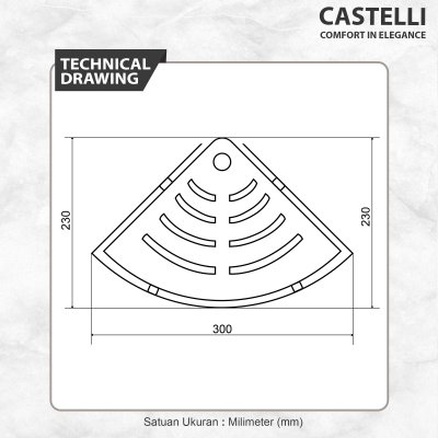 Rak Dinding Sudut Serbaguna Castelli Double Basket Elegant Matte Black - 1405615