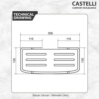 Rak Dinding Serbaguna Castelli Long Basket Elegant Matte Black - 1405616
