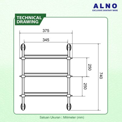 Rak Kamar Mandi 3 Tingkat ALNO Ambalan Kamar Mandi Triplex Glass Shelf - 1206738-ZC